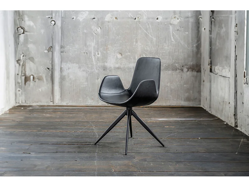 Fauteuil - Noir similicuir - QUEN