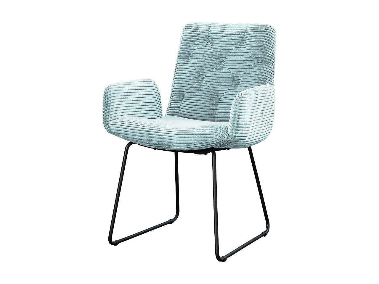 Fauteuil - bleu clair Velours côtelé - CHARME