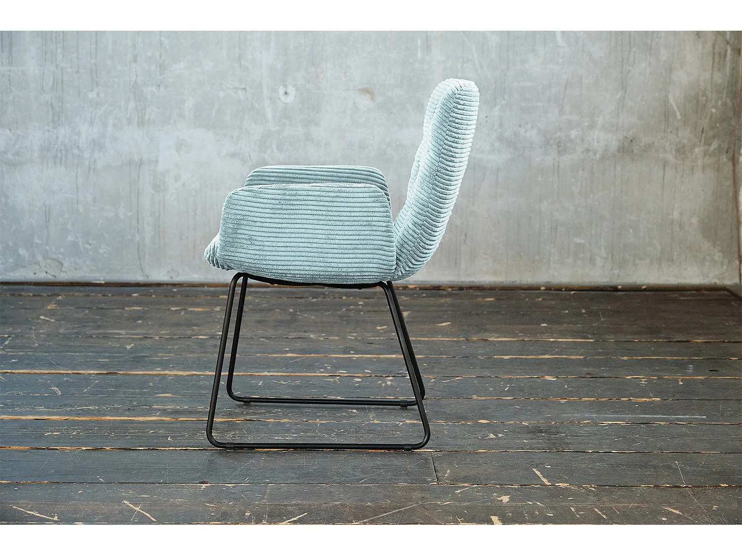 Fauteuil - bleu clair Velours côtelé - CHARME