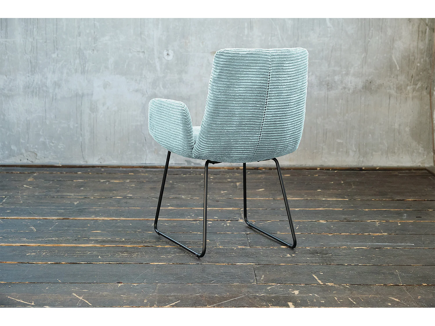 Fauteuil - bleu clair Velours côtelé - CHARME