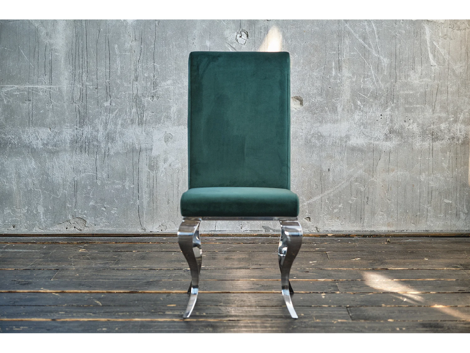 Chaise rembourrée - Vert Velours - LEIA