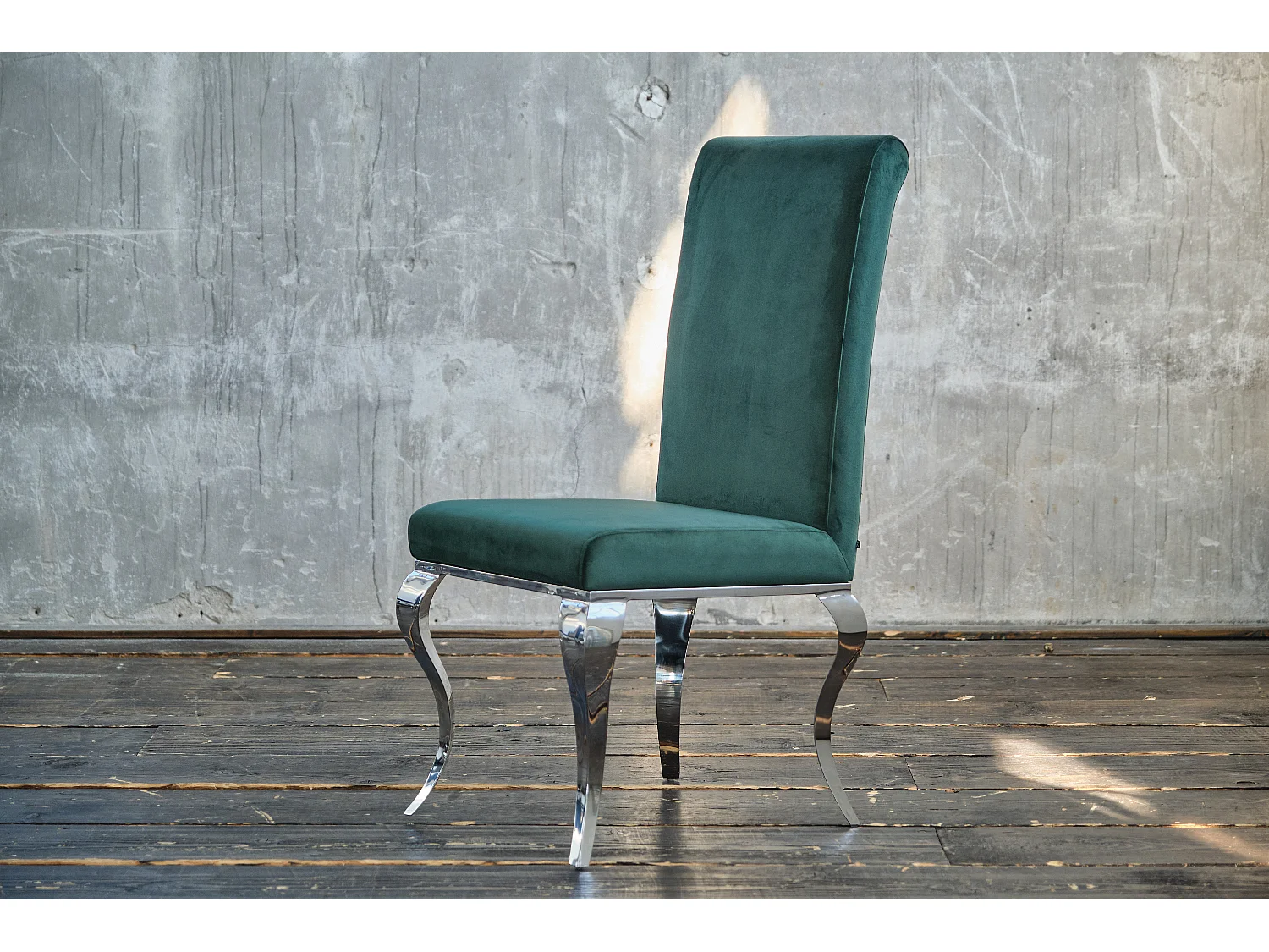 Chaise rembourrée - Vert Velours - LEIA