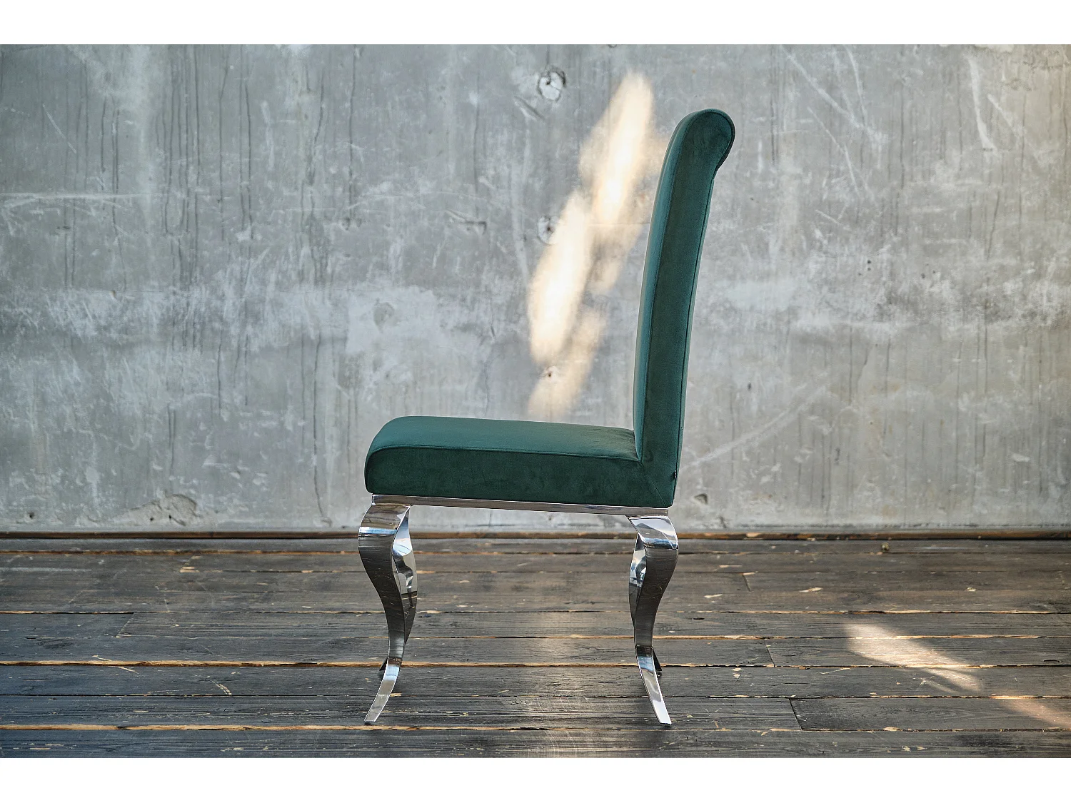 Chaise rembourrée - Vert Velours - LEIA