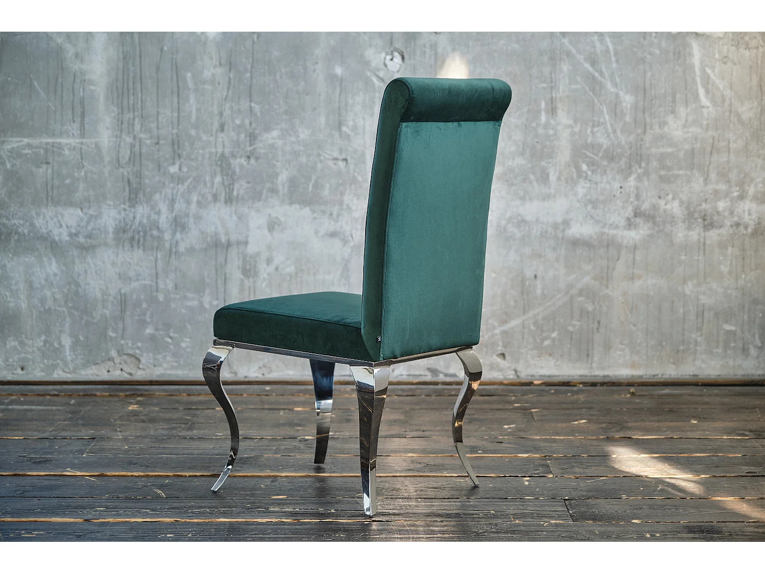 Chaise rembourrée - Vert Velours - LEIA