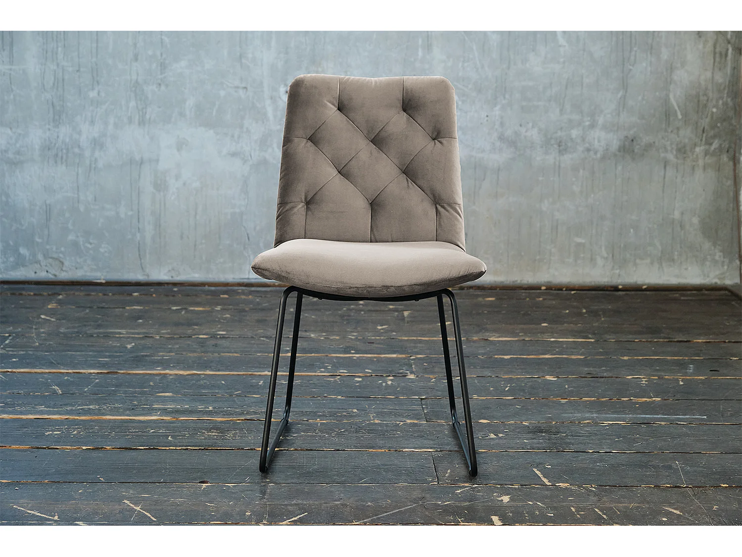 Polsterstuhl - Grau Velvet - CHARME