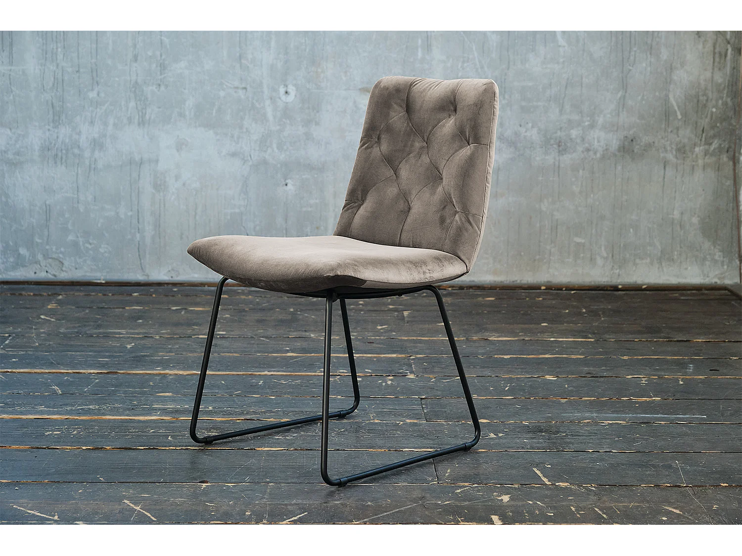 Polsterstuhl - Grau Velvet - CHARME