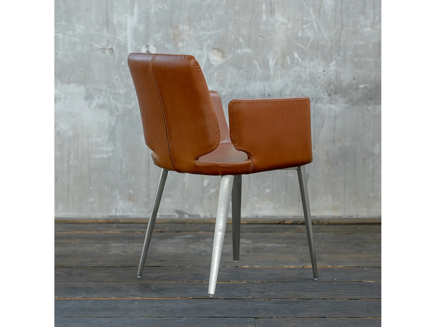 Silla - marrón cuero sintético - HAMA