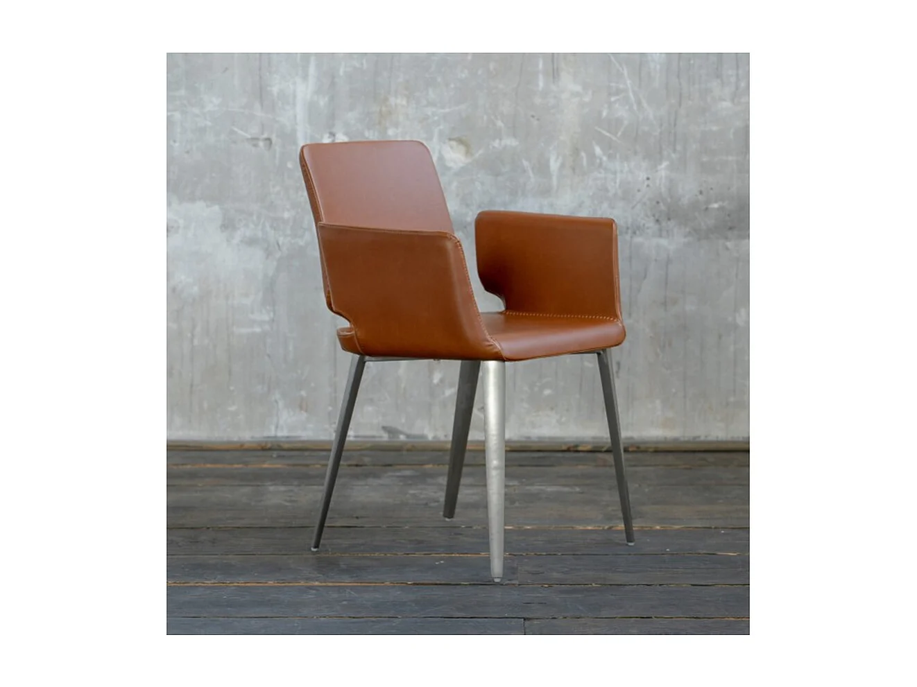 Silla - marrón cuero sintético - HAMA