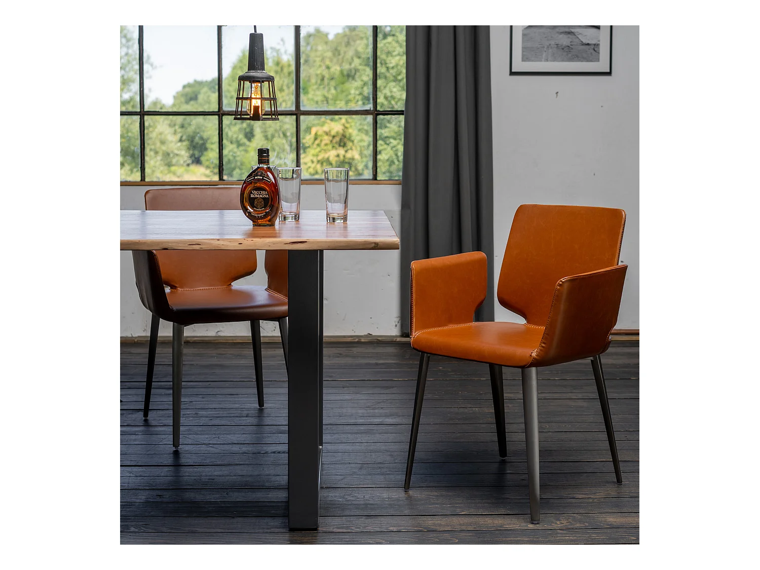 Stuhl - Braun Kunstleder - HAMA