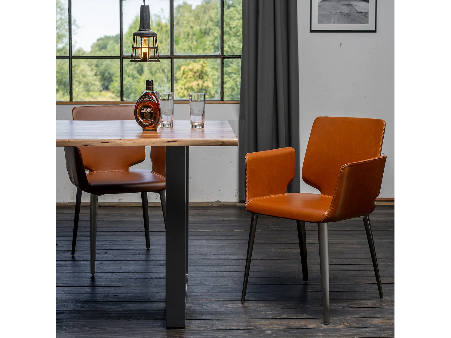 Stuhl - Braun Kunstleder - HAMA