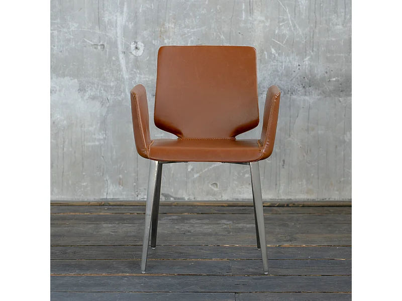 Sedia - marrone finta pelle - HAMA