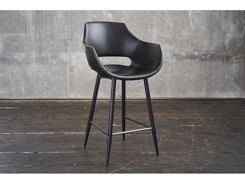 Tabouret - Noir similicuir - ZAJA