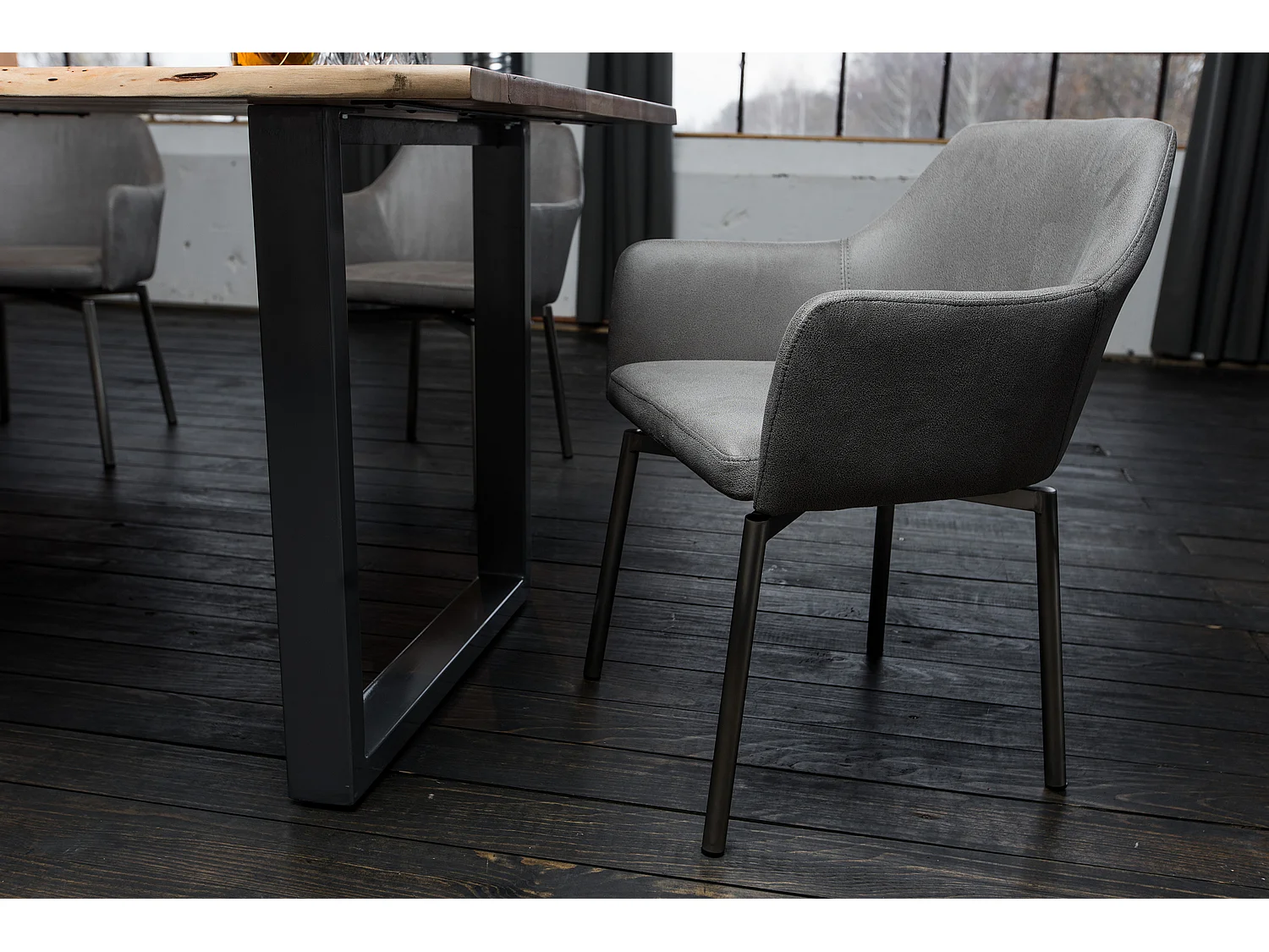 Silla - gris claro microfibra - LOUI