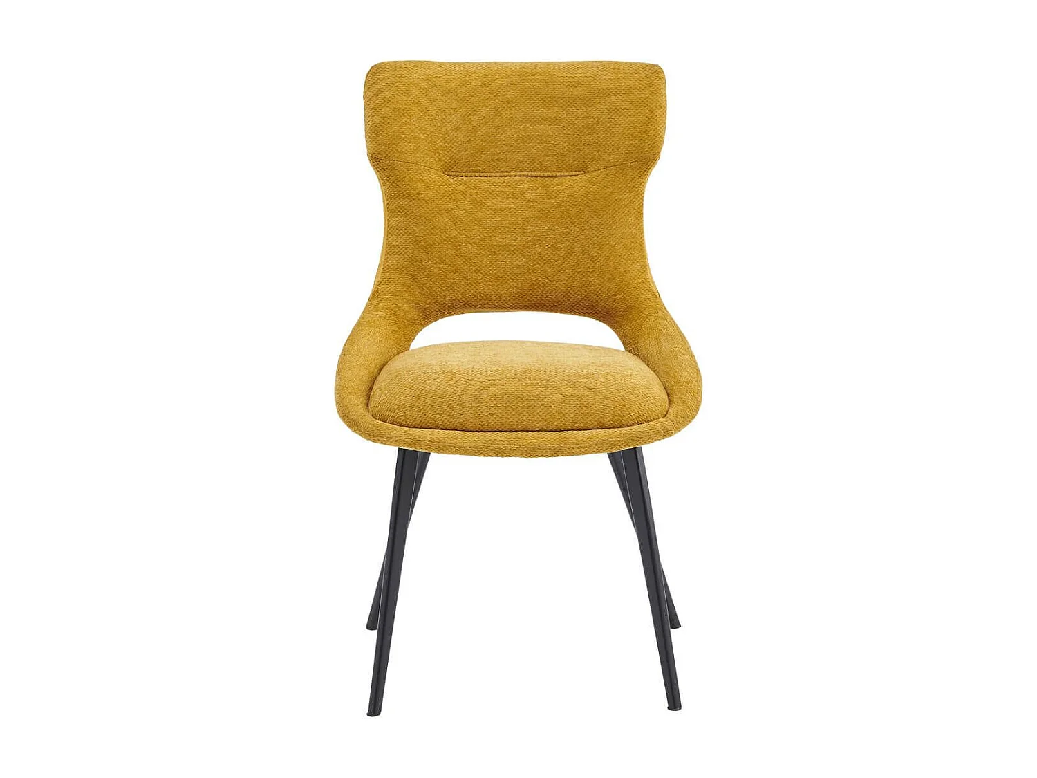 AMANDA - Lot de 2 Chaises Tissu Coloris Jaune