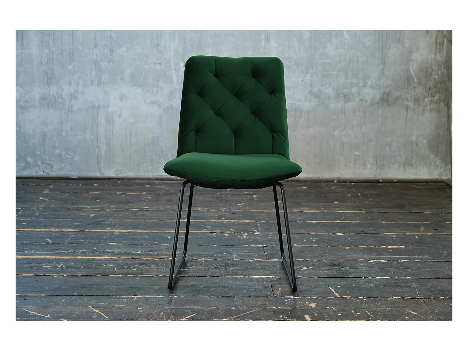 Chaise - vert émeraude Velours - CHARME