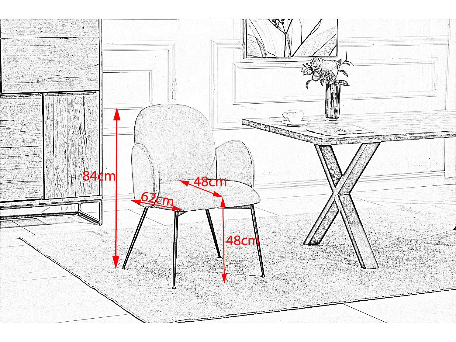 Chaise - Gris Velours - DEON