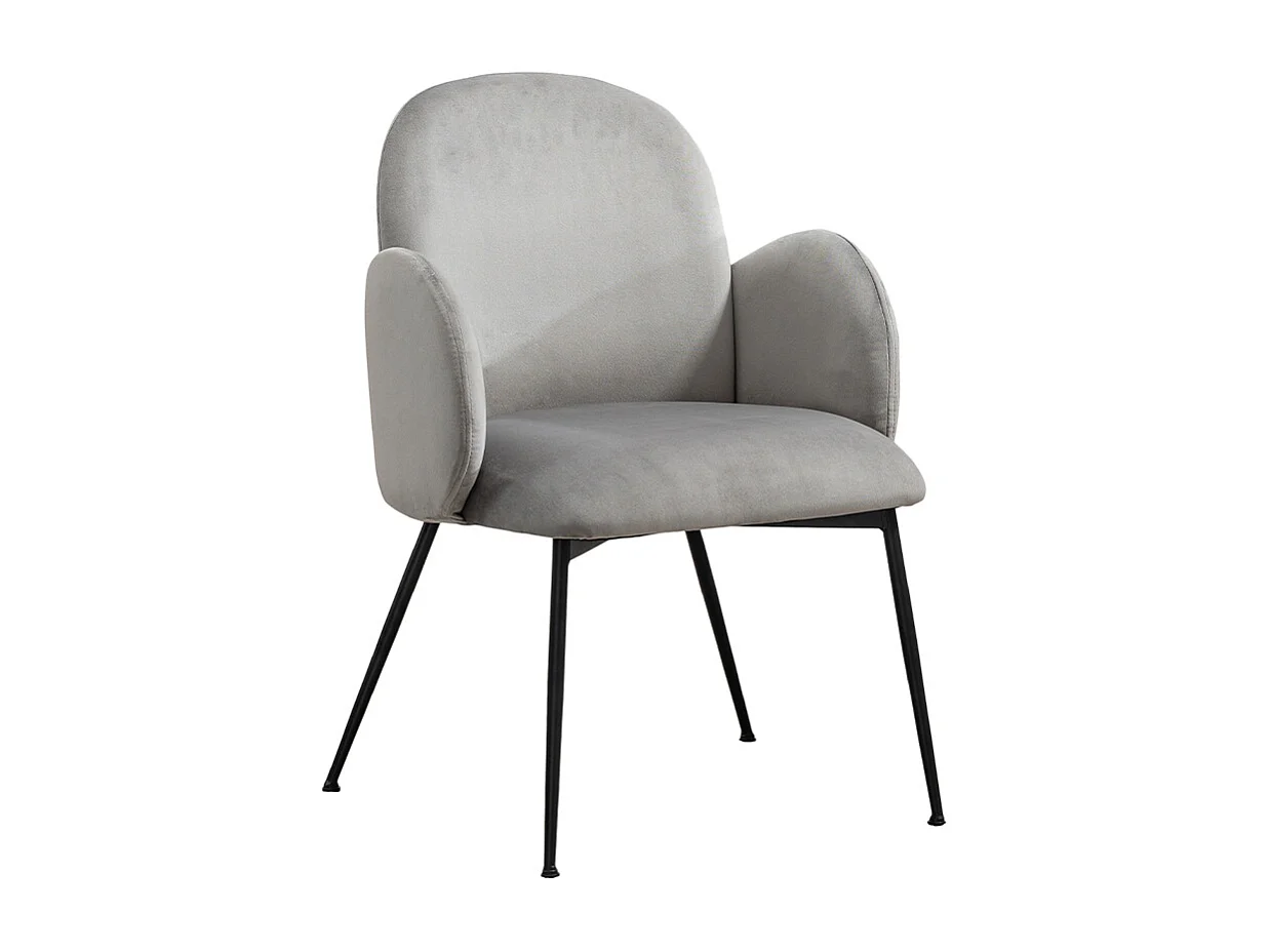 Fauteuil - Gris Velours - DEON