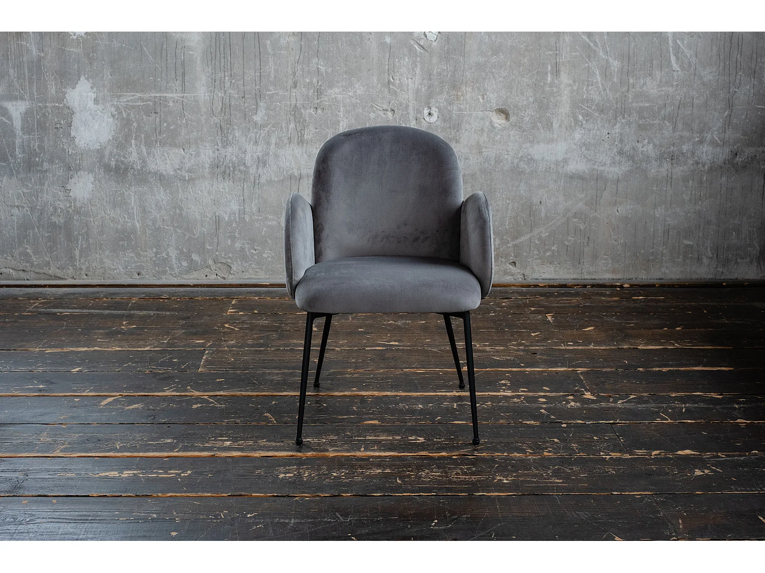 Fauteuil - Gris Velours - DEON