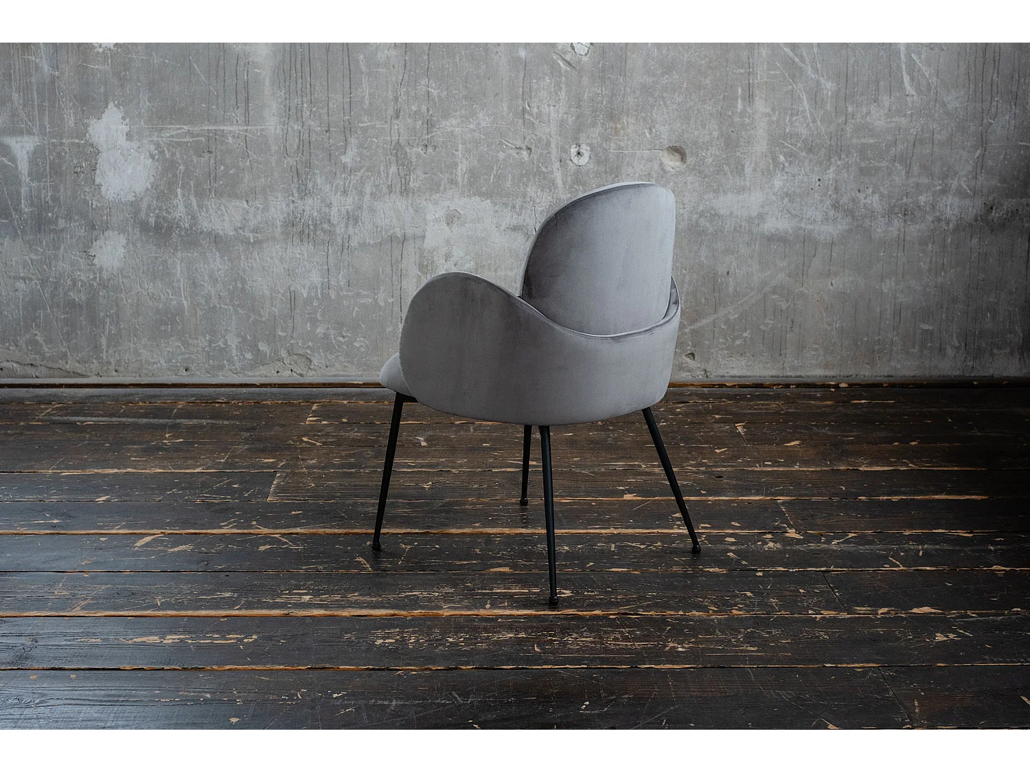 Fauteuil - Gris Velours - DEON