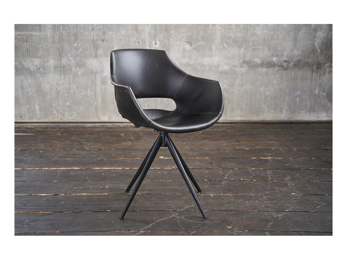 Fauteuil - Noir similicuir - ZAJA
