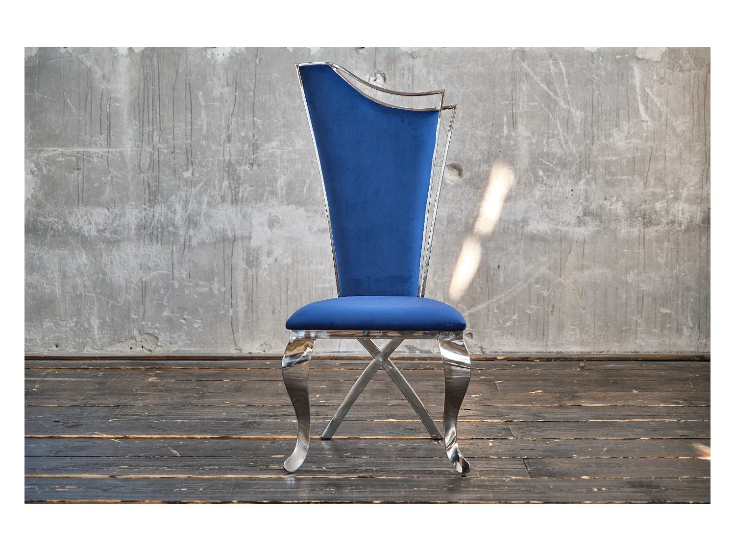 Chaise - Bleu Velours - AMALIA