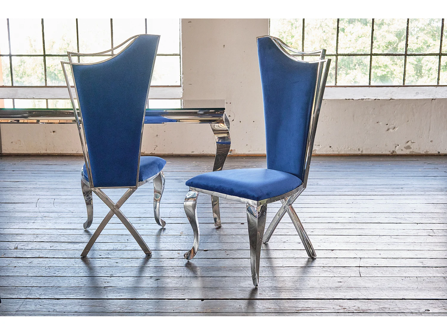 silla - Azul terciopelo - AMALIA