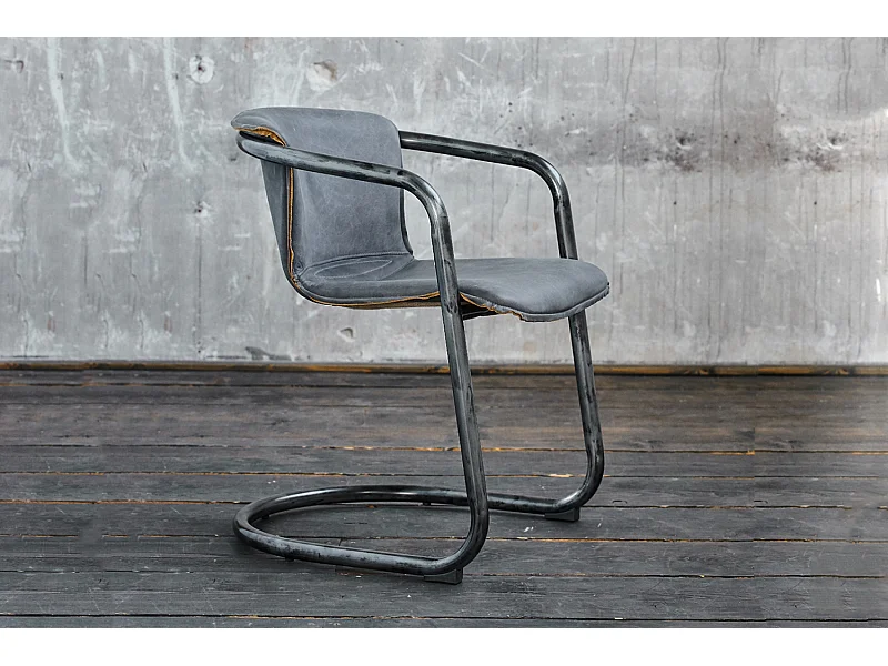 Esszimmerstuhl - Grau Leder - FILLY