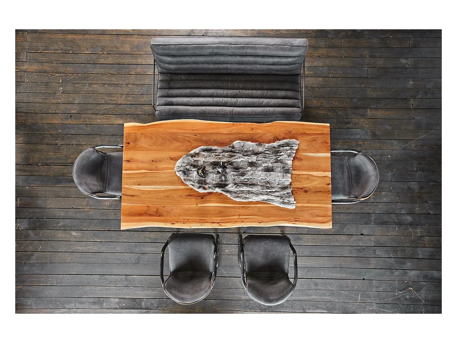 Eetkamerstoel - Grijs Leer - FILLY