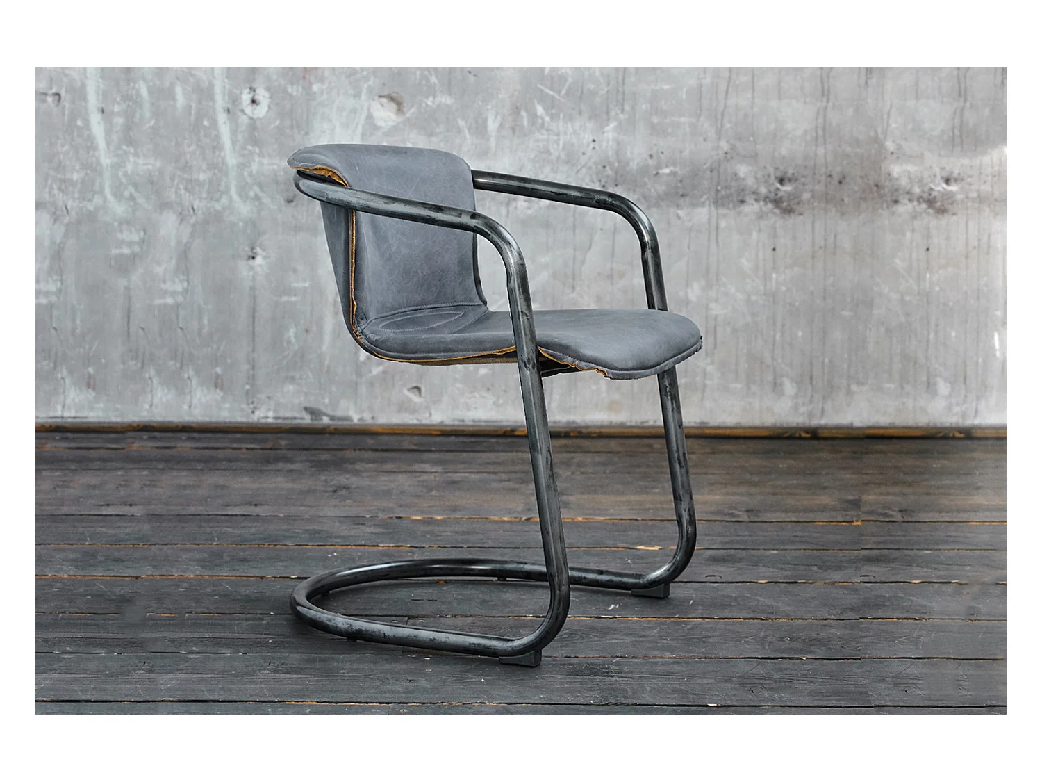 Chaise - Gris cuir - FILLY