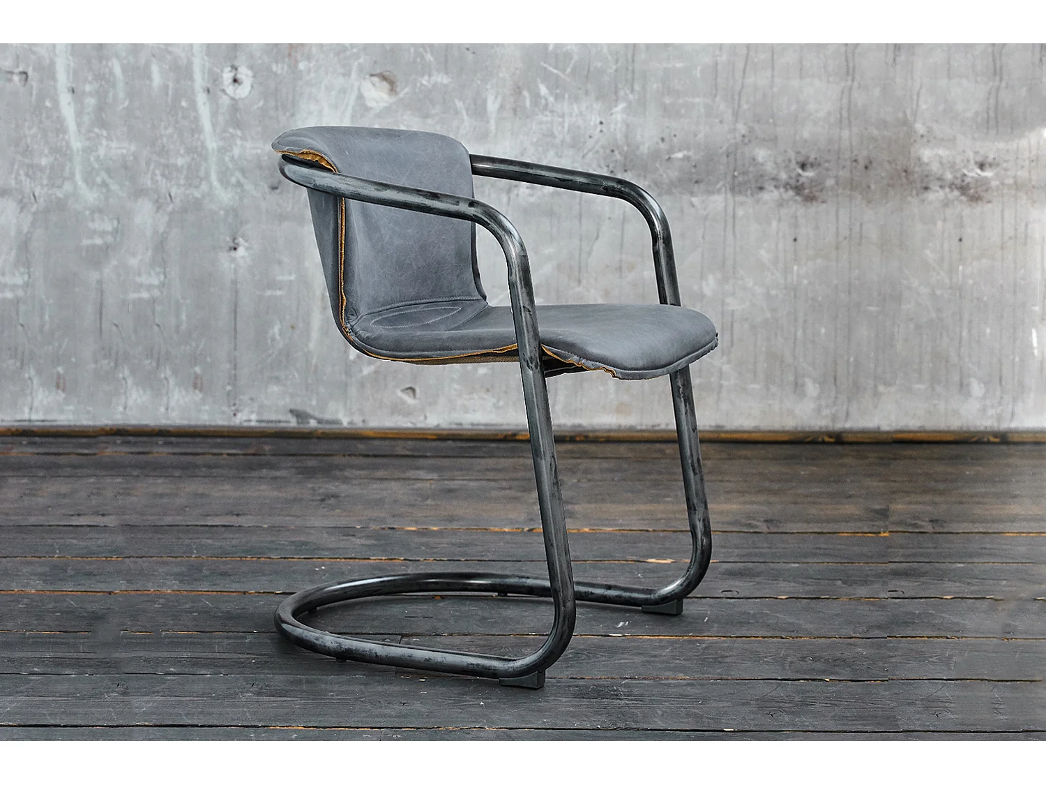 Eetkamerstoel - Grijs Leer - FILLY