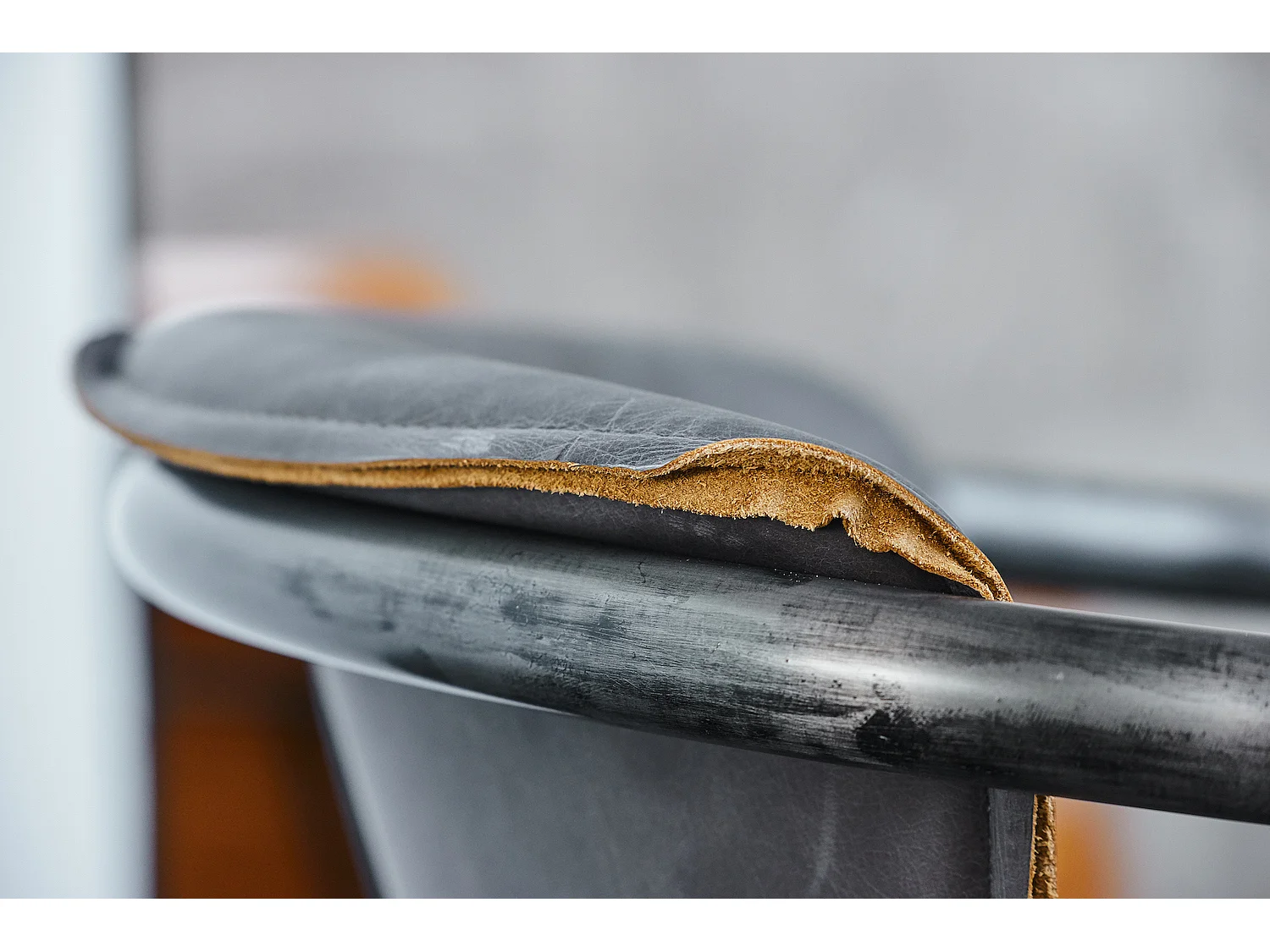 Eetkamerstoel - Grijs Leer - FILLY