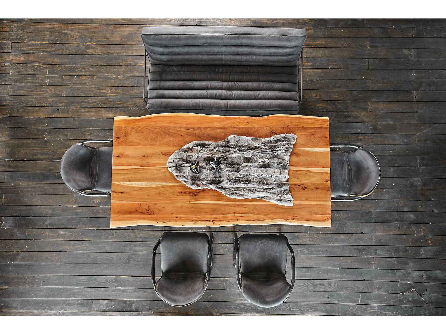 Eetkamerstoel - Grijs Leer - FILLY