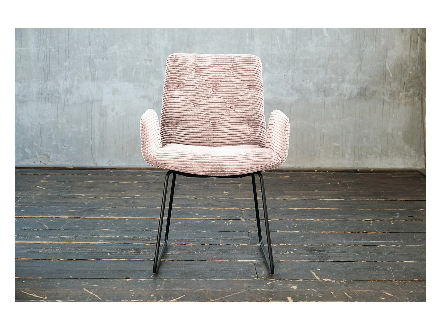 Chaise - Rose Velours côtelé - CHARME