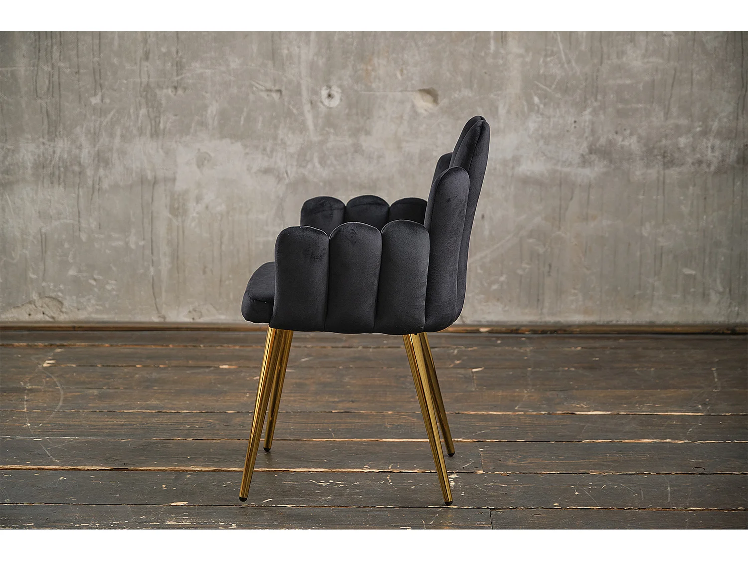 Chaise rembourrée - Noir Velours - FREJA