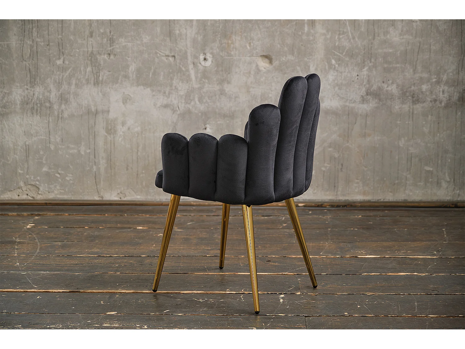 Chaise rembourrée - Noir Velours - FREJA