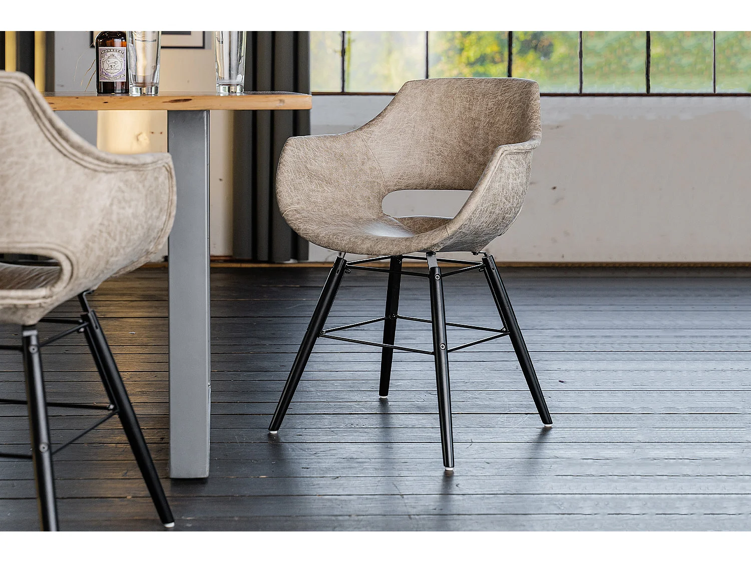 Stuhl - Beige Microfaser - ZAJA