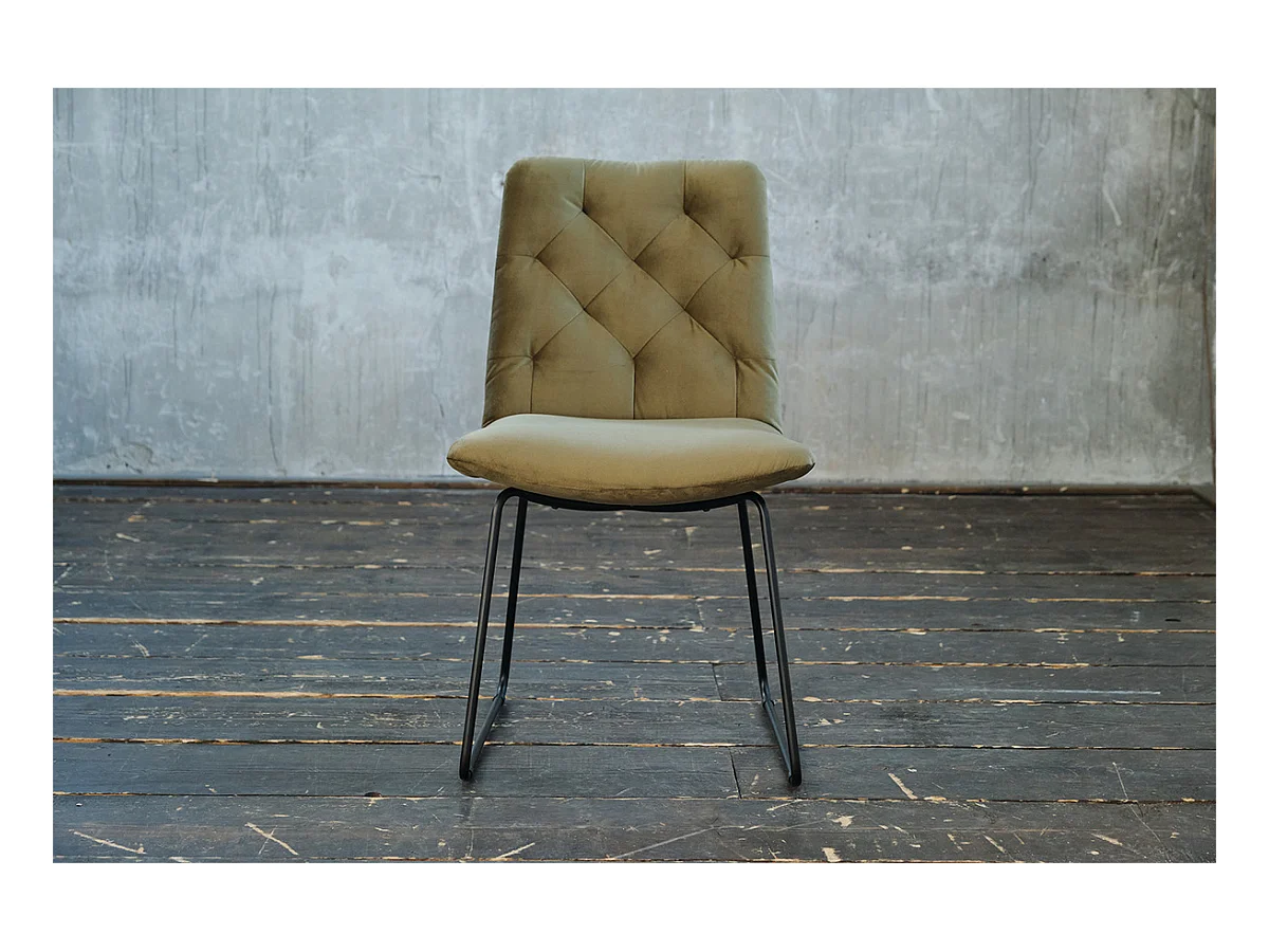 Chaise - vert foncé Velours - CHARME