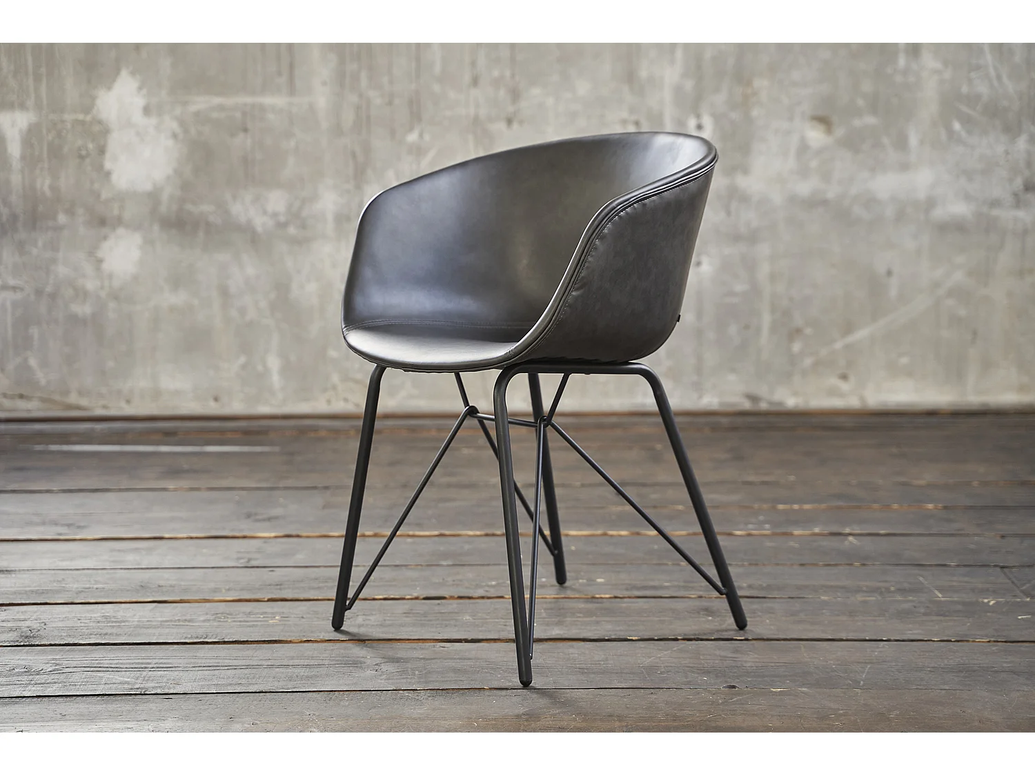 silla - Gris cuero sintético - DANI