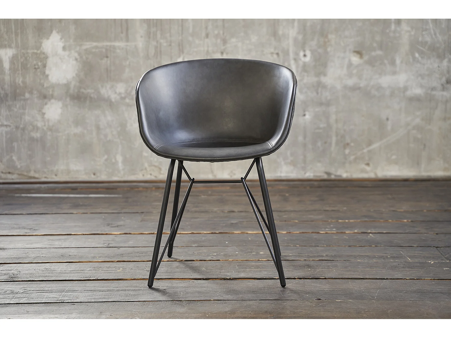 silla - Gris cuero sintético - DANI