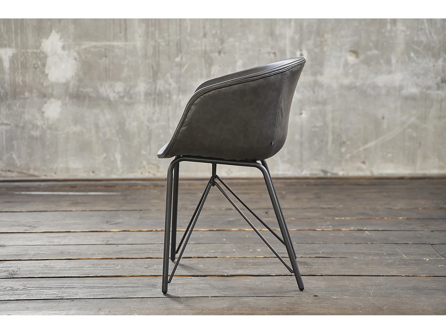 silla - Gris cuero sintético - DANI