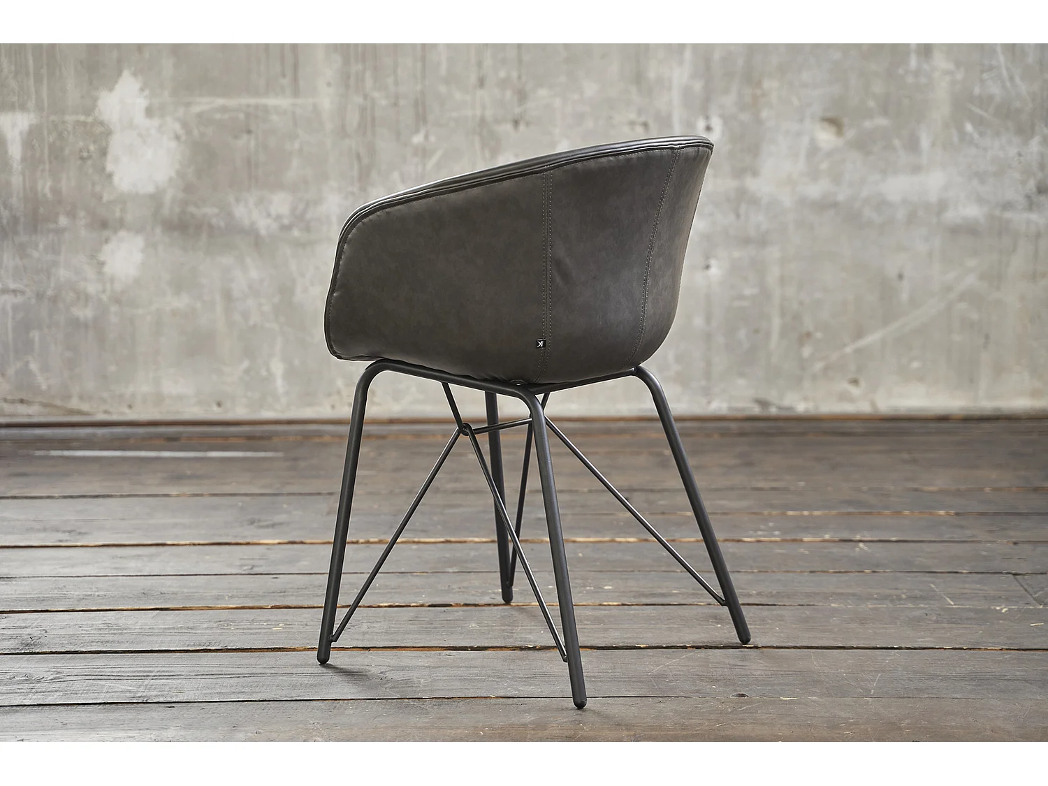 silla - Gris cuero sintético - DANI