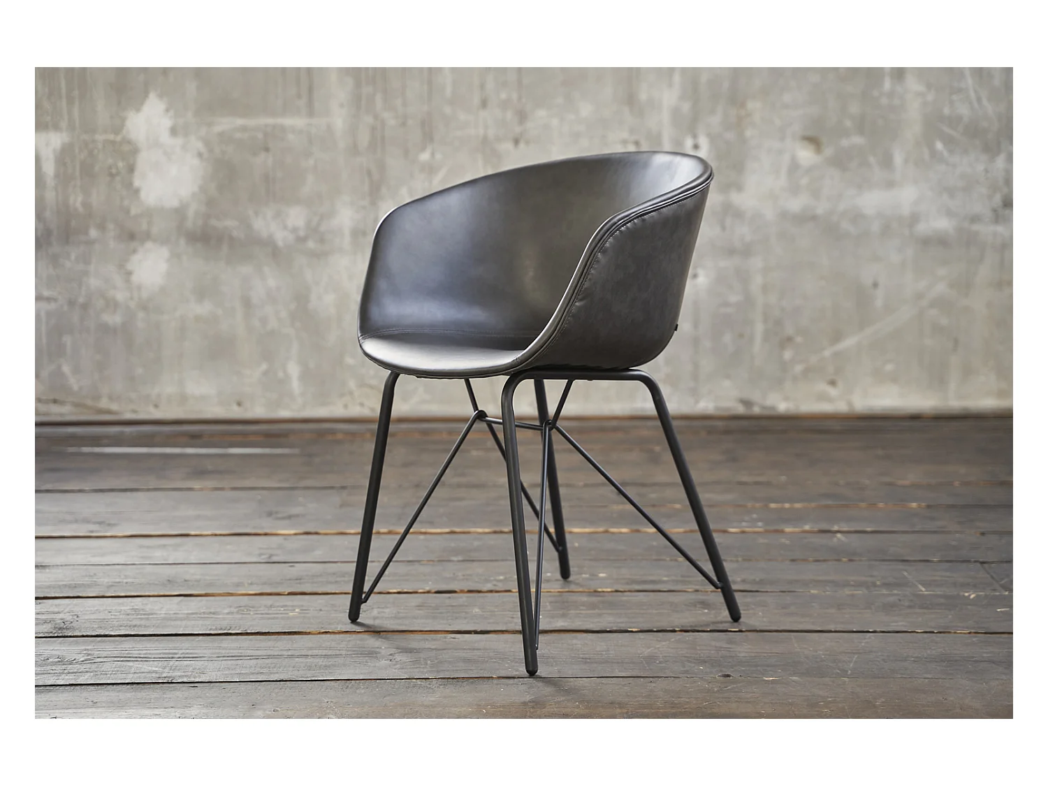 Chaise - Gris similicuir - DANI