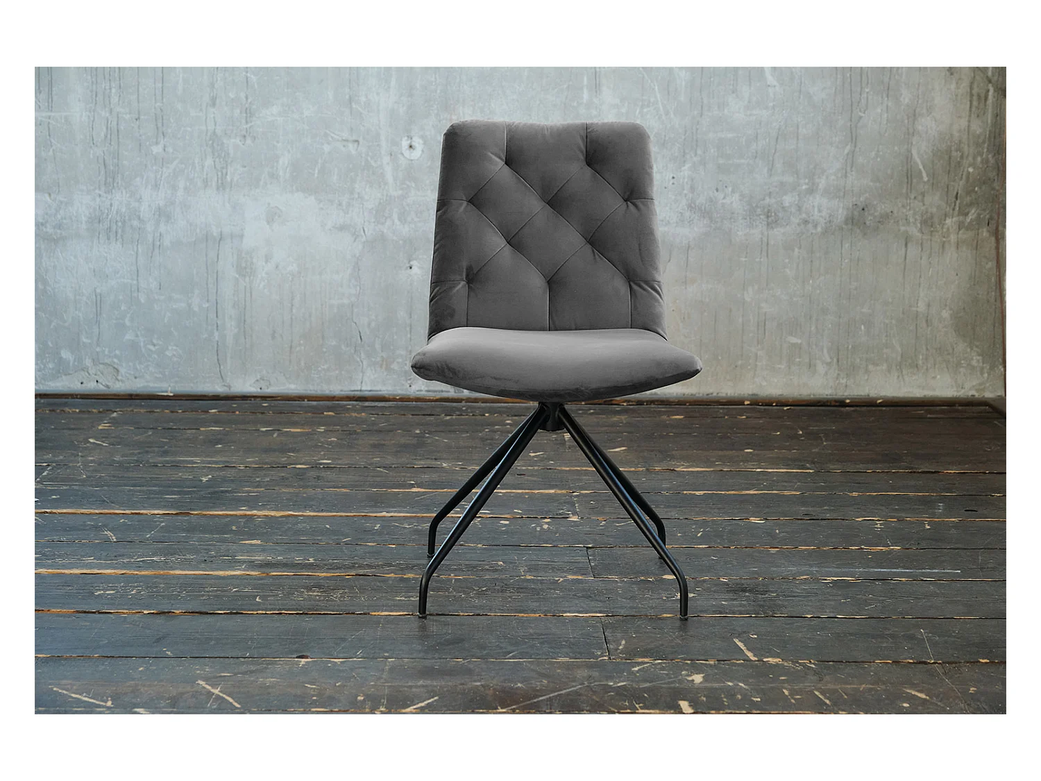 Fauteuil - gris pierre Velours - CHARME