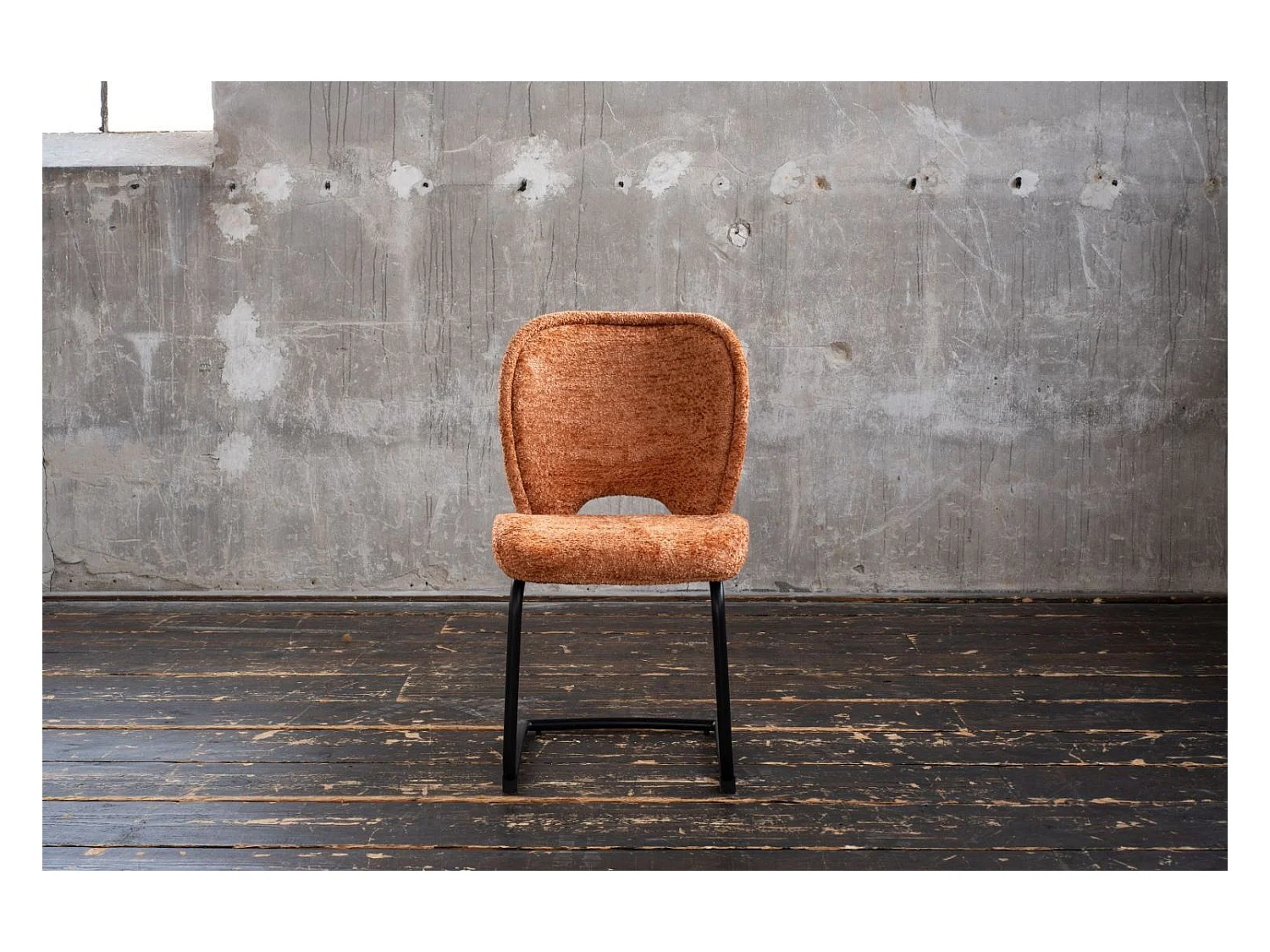 Chaise - marron tissu tissé - JONA