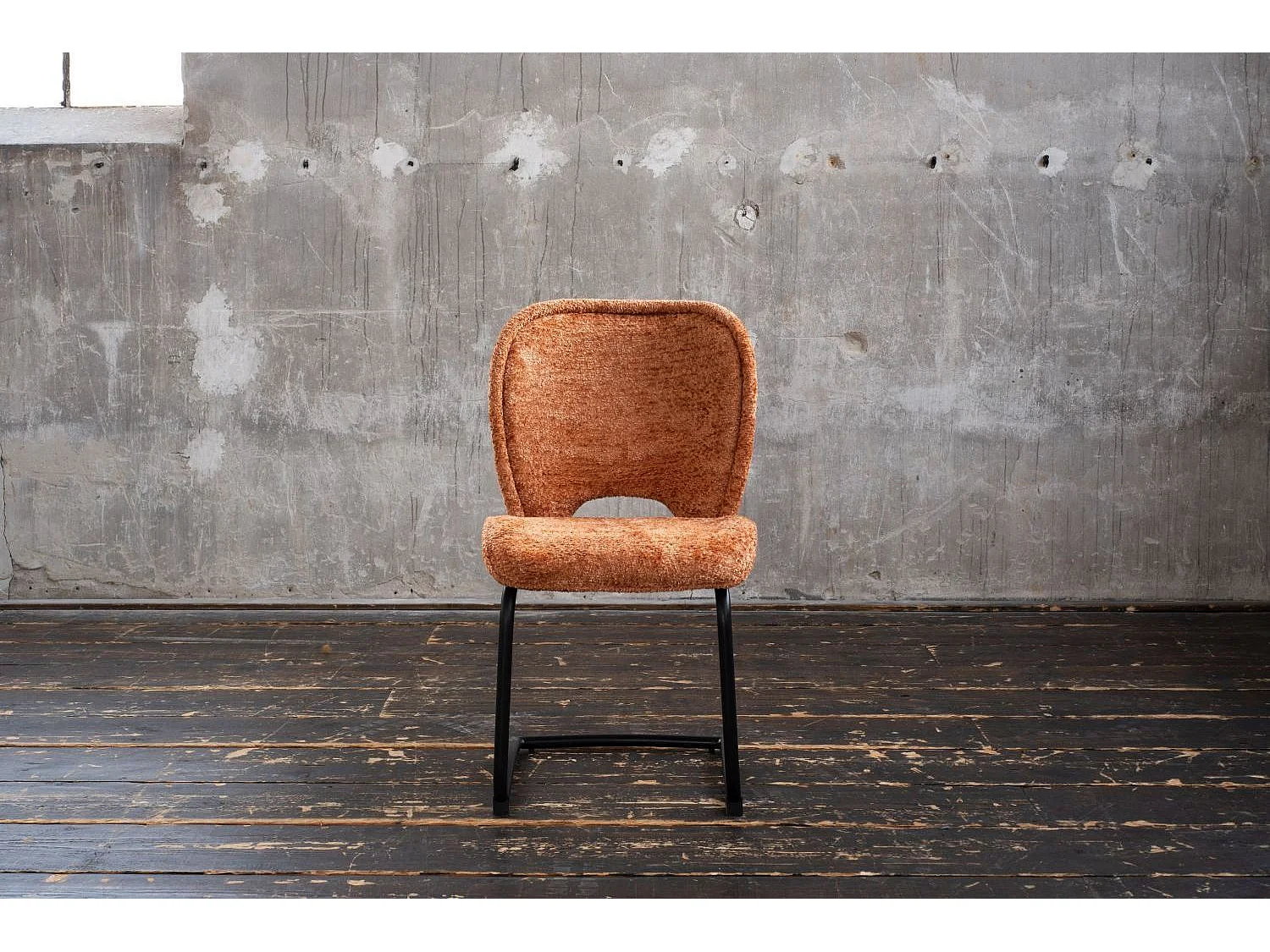 Chaise - marron tissu tissé - JONA