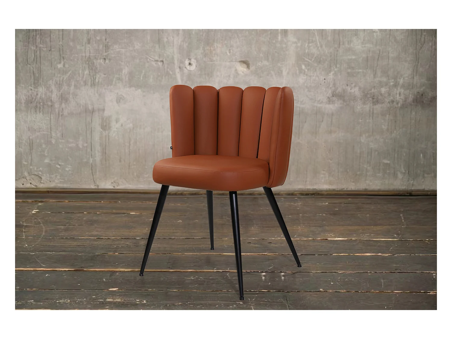 Esszimmerstuhl - Braun Kunstleder - JADA