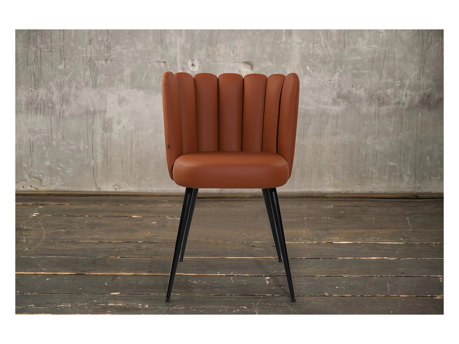 Esszimmerstuhl - Braun Kunstleder - JADA