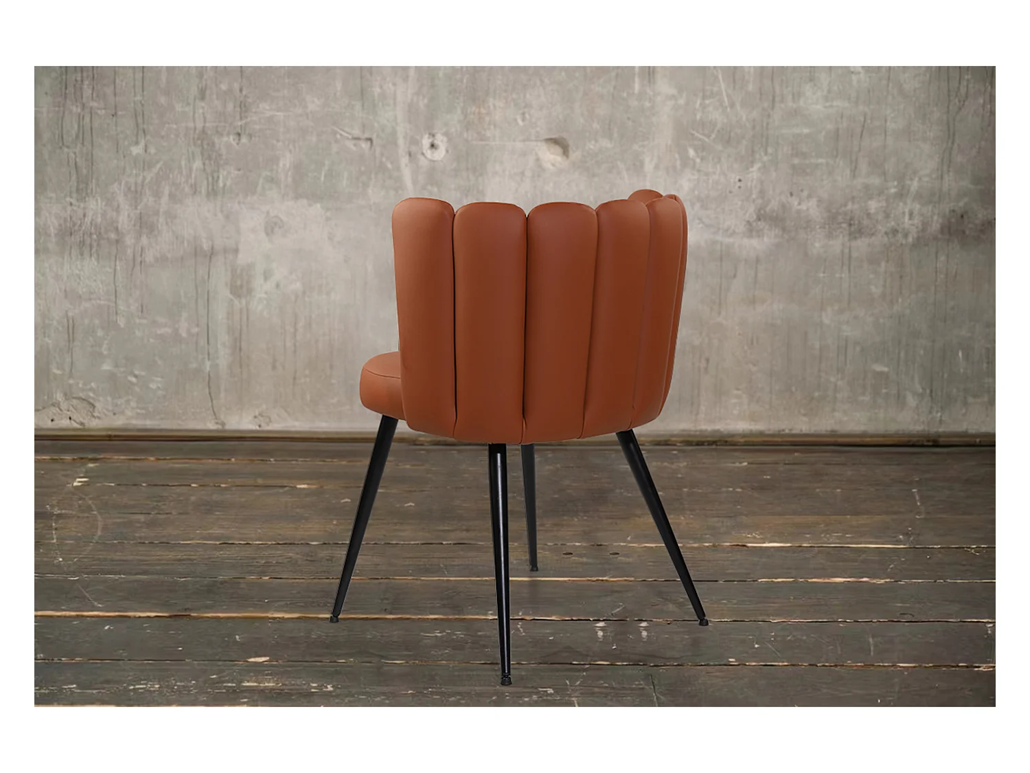 Esszimmerstuhl - Braun Kunstleder - JADA