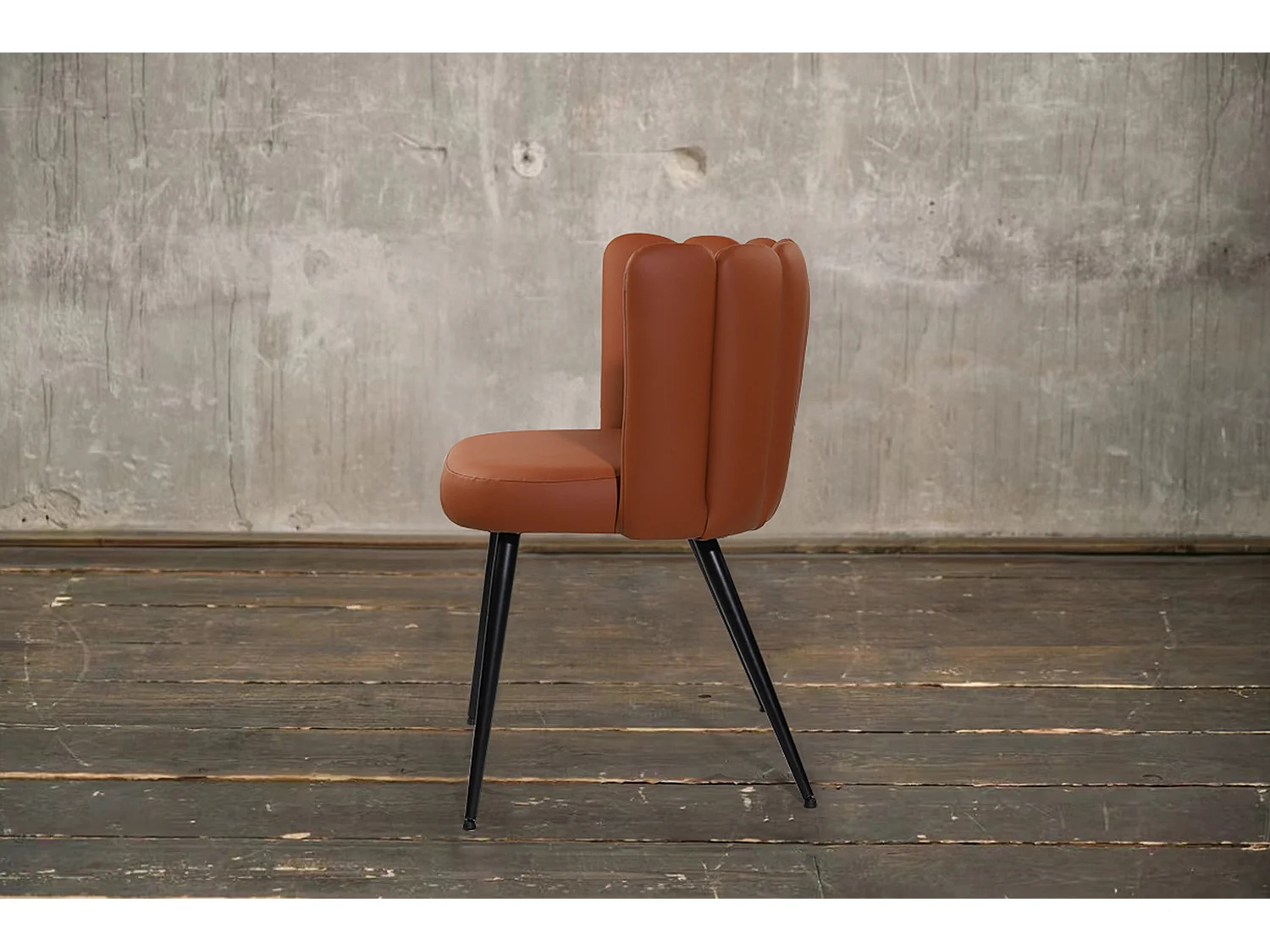 Esszimmerstuhl - Braun Kunstleder - JADA