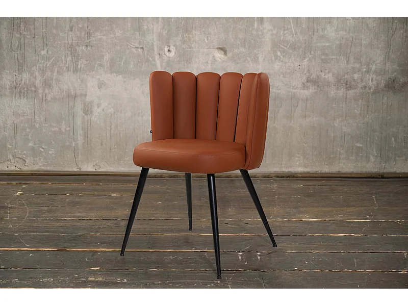 Chaise - marron similicuir - JADA